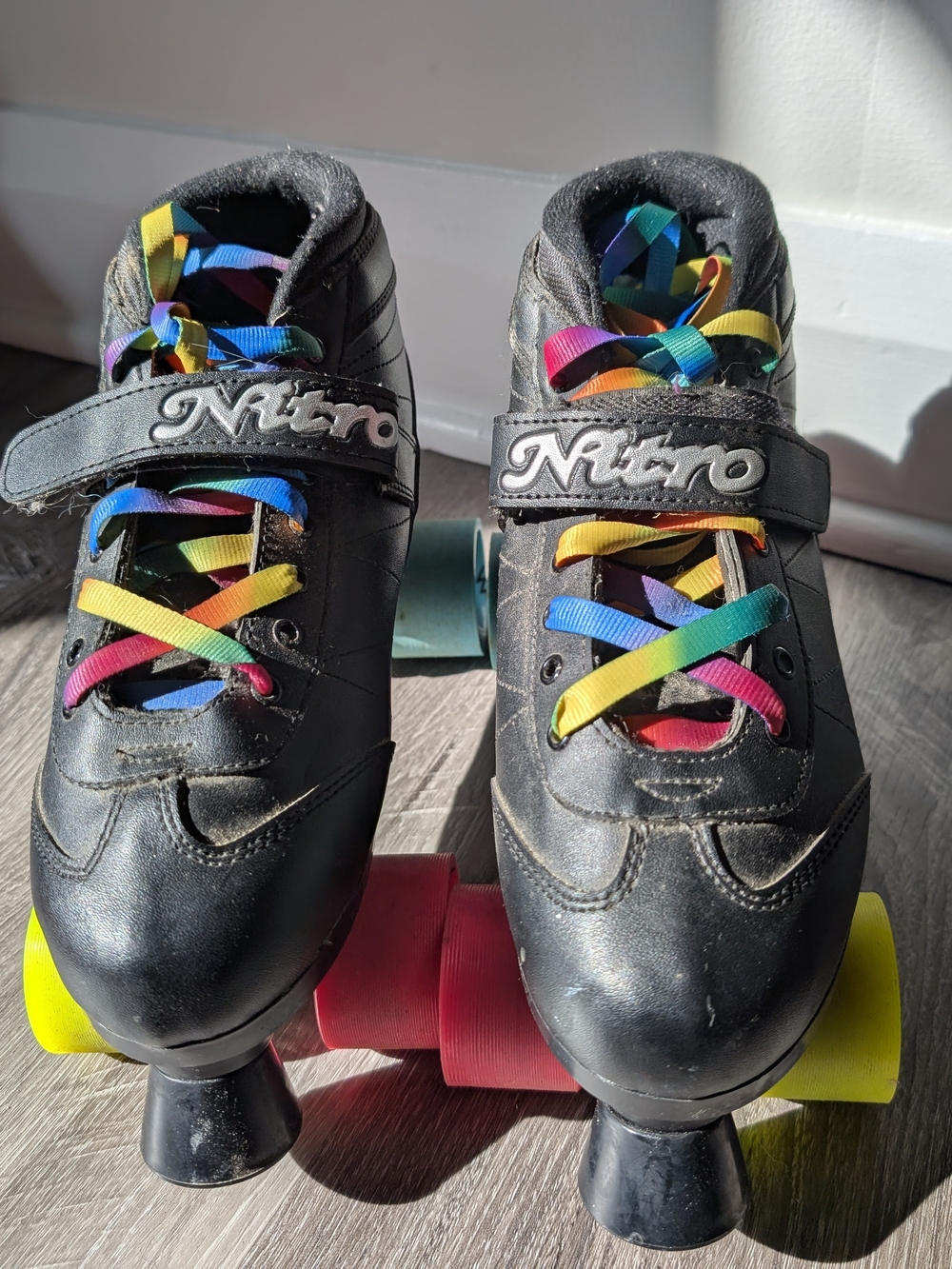 Roller Derby Skates with Rainbow Laces